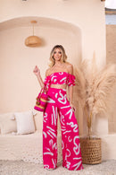 Conjunto calça e Cropped estampado – Coleção Holambra